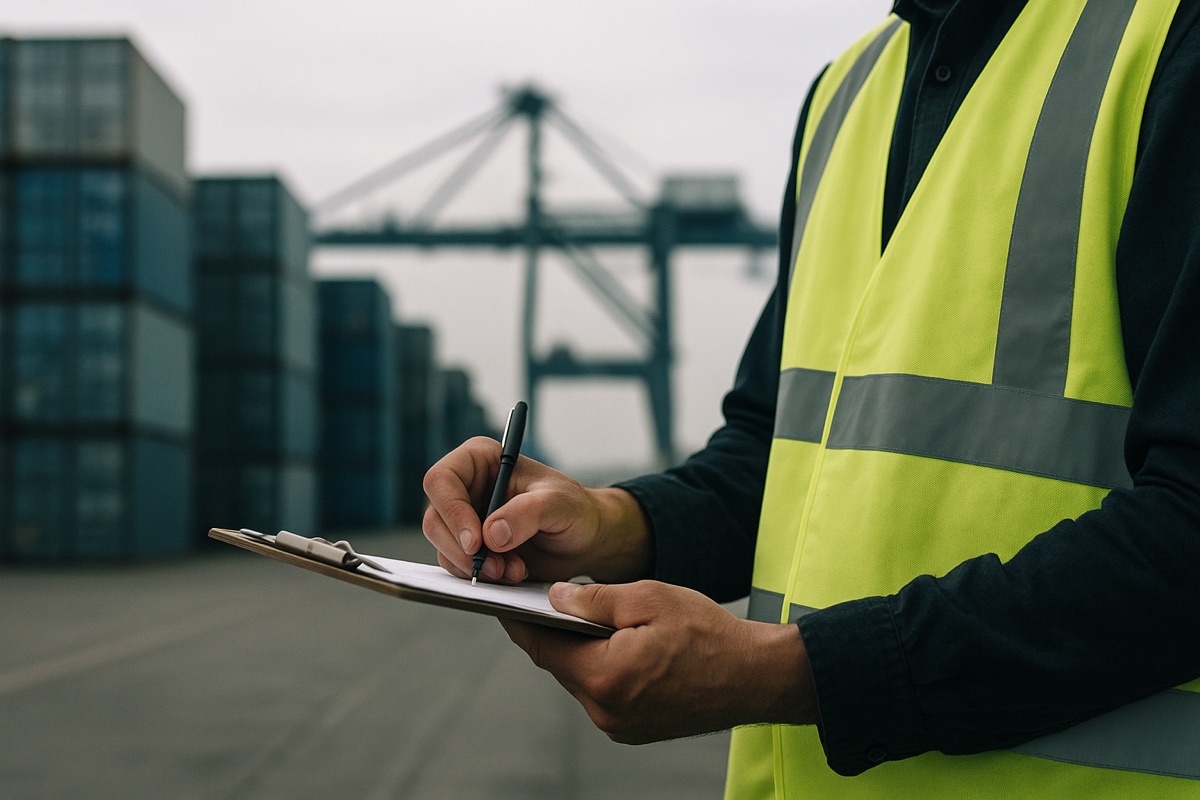 Container terminal inspection with clipboard